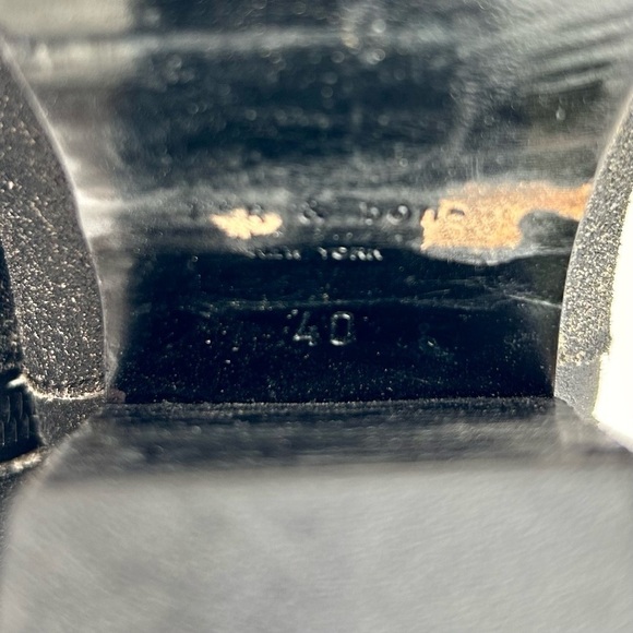 Rag & Bone Margot Black Crackled Leather Block Heel Ankle Boots Size 40 / 10 - Picture 12 of 12